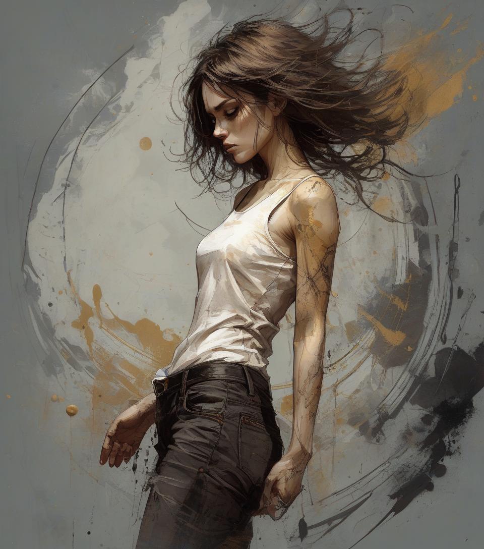  grunge style perfect and dynamic digital painting, portrait of a beautiful woman, hair blown away by movement, quality, color, ink on canvas, outlines, complex line drawings, combining the styles of russ mills, sakimichan, wlop, loish, artgerm, darek zabrocki, takato yamamoto, pino daheny, jeremy mann, alex maleev and jean baptiste monge, greg rutkowski, minimalism, epic decor, artstation trend, artgerm, deviant art, octane, masterpiece, complex art, intricate details, poster matte paint film, golden ratio, trending on cgsociety, incredibly beautiful, high quality, sharp focus, vibrant colors, . textured, distressed, vintage, edgy, punk rock vibe, dirty, noisy