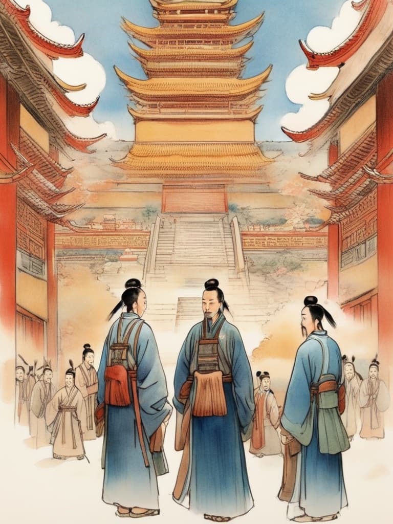  the images of the ancient chinese men went back from the vision to the stork floor, and the ancient chinese men stood in the building, looking far away and looking with firm eyes. the ancient men looked at the mountains and rivers as if they wanted to see them further and more clearly. china's ancient men are surrounded by a high tower, surrounded by blue sky clouds。