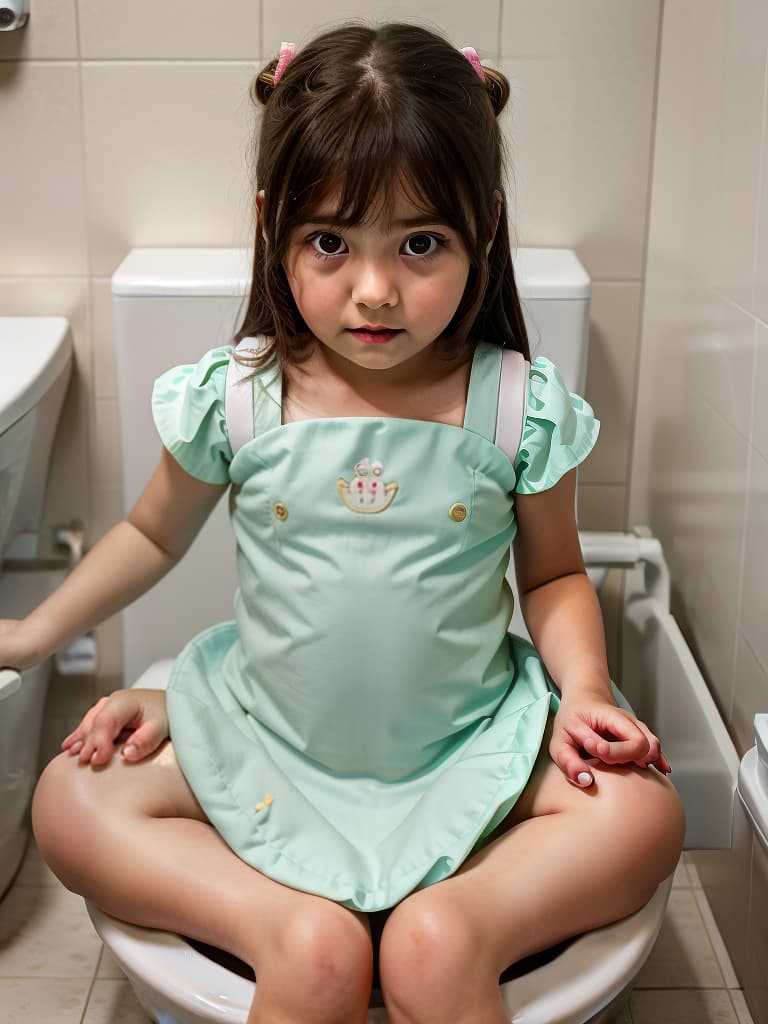  girl in poo, toilet, first grader, looking at my stomach, girl sitting in the toilet, masterpiece, best quality,8k,ultra detailed,high resolution,an extremely delicate and beautiful,hyper detail