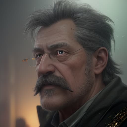  mustachioed grandfather , details realistic, (extremely detailed oil painting:1.2), glow effects, godrays, hand drawn, render, 8k, octane render, cinema 4d, blender, dark, atmospheric 4k ultra detailed, cinematic sensual, sharp focus, humorous illustration, big depth of field, masterpiece, colors, 3d octane render, 4k, concept art, trending on artstation, hyperrealistic, vivid colors, extremely detailed cg unity 8k wallpaper, trending on artstation, trending on cgsociety, intricate, high detail, dramatic