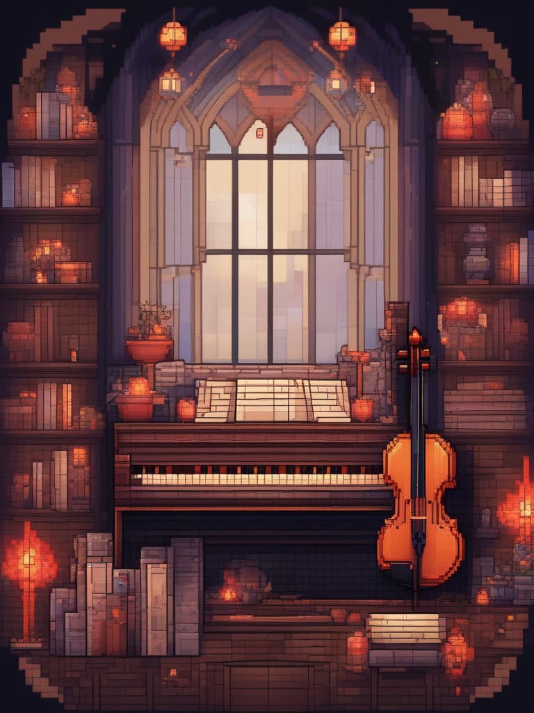  {((pixel art)):2.0}{violin only🎻:1.8,((no human: 1.5))},((pixel art world: 1.4)),