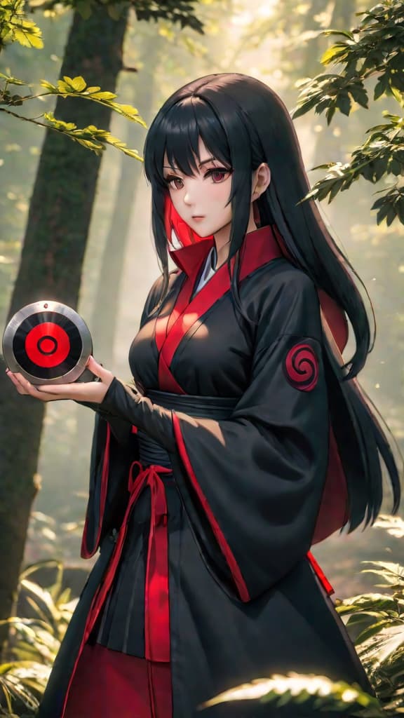  anime art: a hidden scroll in the valley of end holding the secret power of the sharingan. hyperrealistic, full body, detailed clothing, highly detailed, cinematic lighting, stunningly beautiful, intricate, sharp focus, f/1. 8, 85mm, (centered image composition), (professionally color graded), ((bright soft diffused light)), volumetric fog, trending on instagram, trending on tumblr, HDR 4K, 8K