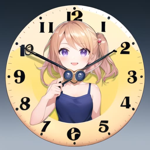  master piece , best quality,cute girl clock