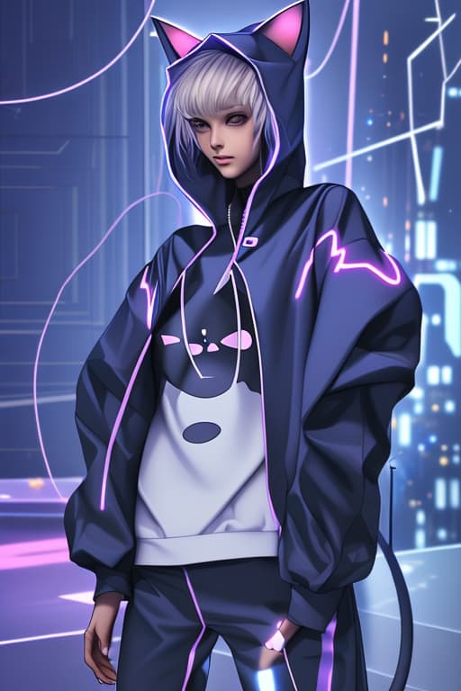  A cat in a cyber clothes