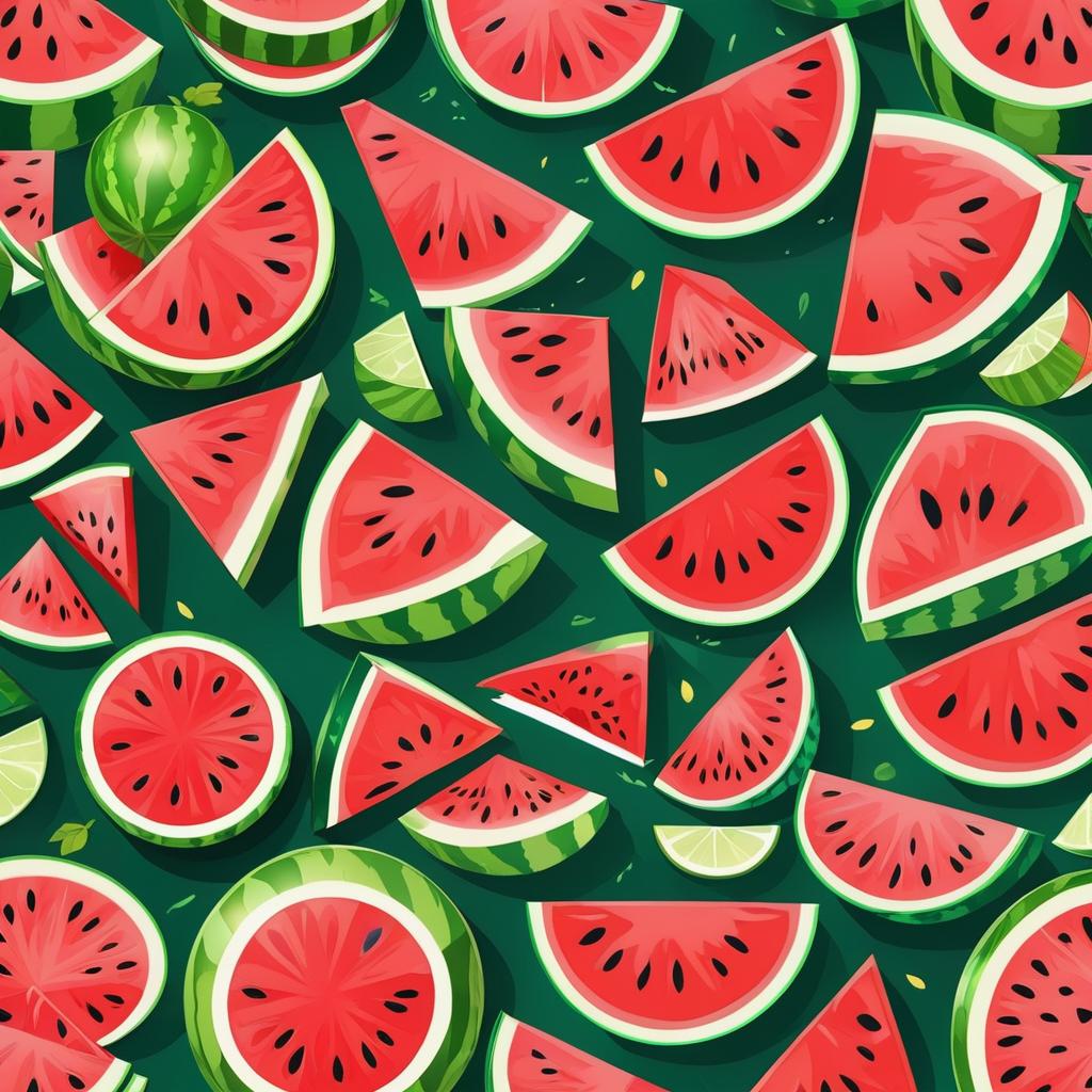  watermelon and hasty dogs. green round, anime artwork, anime style, key visual, vibrant, studio anime, highly detailed