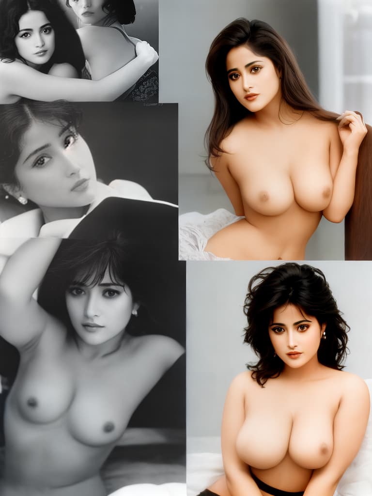  A young Selma Hayek, no clothes, posing in various sensual positions