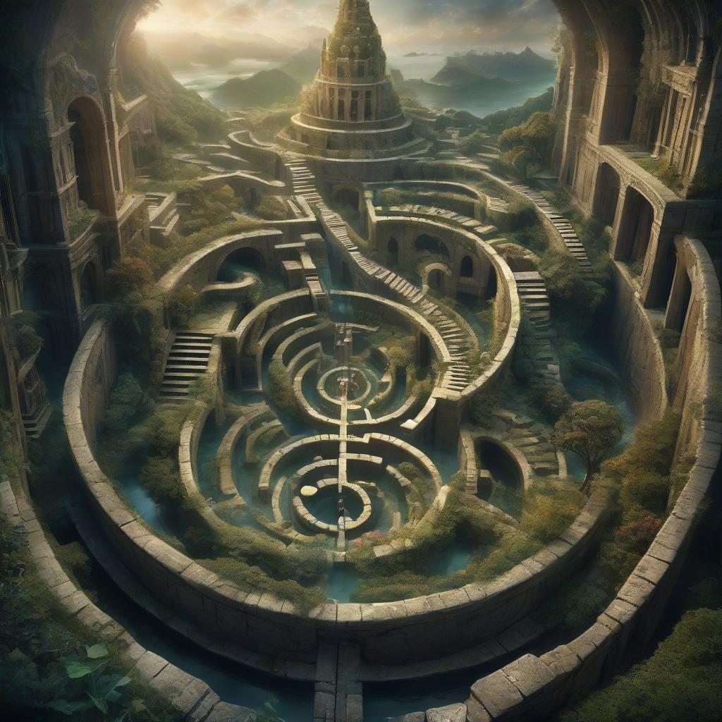  an ethereal world where reality blends with imagination; labyrinths of dreams filled with symbols and mysteries, where the most incredible transformations and discoveries are possible.