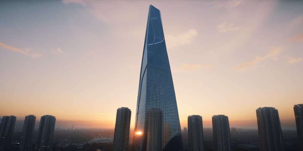  skyscraper, (zenithal angle), sunset, ((by lwan baan)), dora:xsarchi 127:0.75>