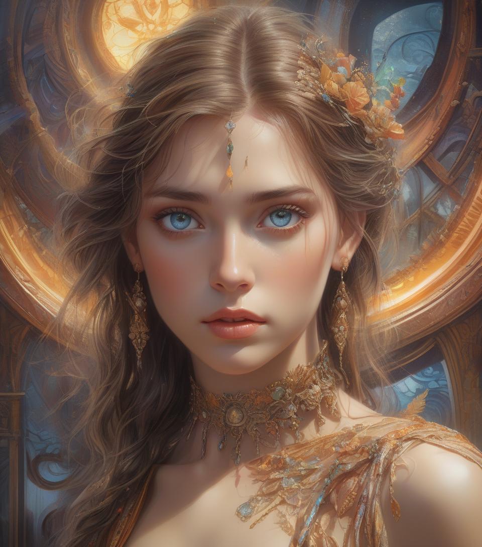  hyper realistic digital painting of a beautiful girl, oil painting on canvas, combining the styles of luis royo, josephine wall, greg rutkowski, loish, rhads, beeple, makoto shinkai, lois van baarle, ilya kuvshinov, rossdraws, tom bagshaw, alphonse mucha, detailed face, piercing eyes, glass painting, delicate details, photorealistic, award winning, dynamic, organic, wide lighting, double exposure, fabulous, exquisite, magnificent, perfect, unreal engine, global illumination, detailed and complex environmen