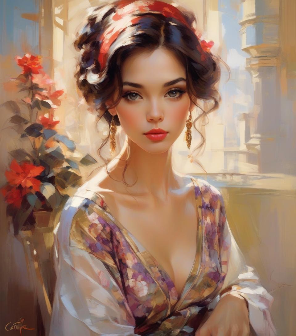  portait of a beautiful woman, a masterwork detail quality line and developed, add featured alluring illusions, adorable hybrid painting, deep oriental tones, randomly placed, comprehensive finely art style by carne griffith michael garmash, ivan shiskin