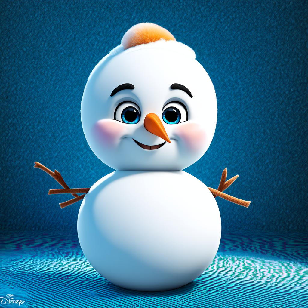  big head, big eyes, caricature, a caricature, rendering, (figurativism:0.8), doodle style cute snowman on white solid background, pastel colors , epic realistic, pixar style, disney, (cycles render:1.3), caustics, (glossy:0.58), (artstation:0.2), cute