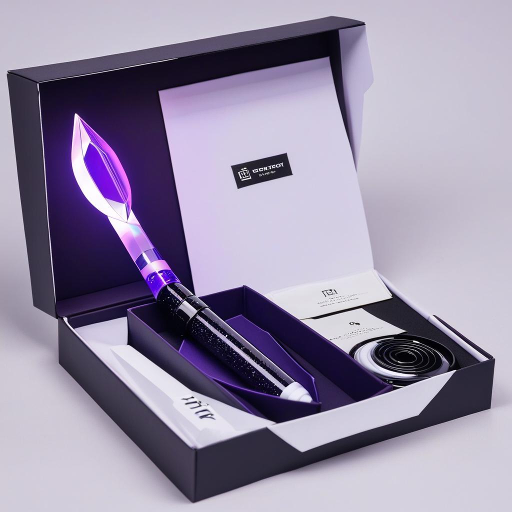  kpop gem top long lightstick dark purple concept with a box