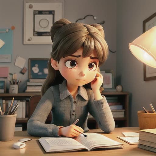  alina sat at her desk, completely absorbed in her work. the soft glow of her desk lamp illuminated the cluttered space around her, casting a warm light on the piles of papers and scattered stationery. as she focused on the task at hand, her hand absentmindedly wandered up to her ear, where she idly began to pick at a stray piece of ear wax. lost in thought, alina continued to fiddle with her ear, unaware of the gross habit she had fallen into. her brow furrowed in concentration as she worked, her mind far away from the reality of her actions. the gentle scratching sound of her nail against her ear filled the quiet room, a strange and unsettling background noise to her otherwise peaceful surroundings