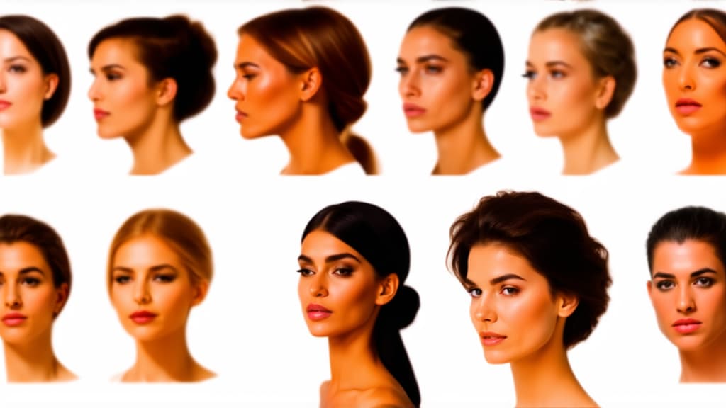  different beauty. set of different female heads on light background. different races and nationalities. ar 16:9, (natural skin texture), highly detailed face, depth of field, hyperrealism, soft light, muted colors