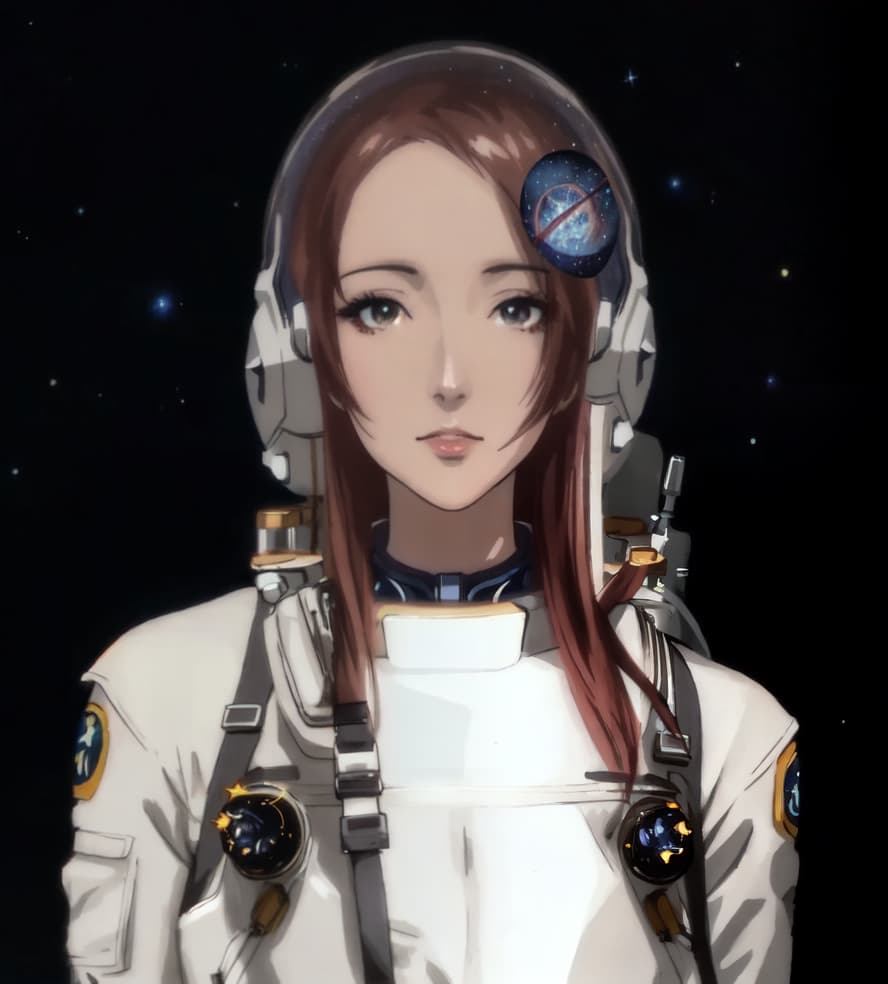  anime style, astronaut in space, fully detailed outer space background with stars, galaxies, nebulae, vibrant colors, wearing detailed space suit, cosmic scene, highly detailed spacesuit, complete space environment, clothing replace, space suit hyperrealistic, full body, detailed clothing, highly detailed, cinematic lighting, stunningly beautiful, intricate, sharp focus, f/1. 8, 85mm, (centered image composition), (professionally color graded), ((bright soft diffused light)), volumetric fog, trending on instagram, trending on tumblr, HDR 4K, 8K