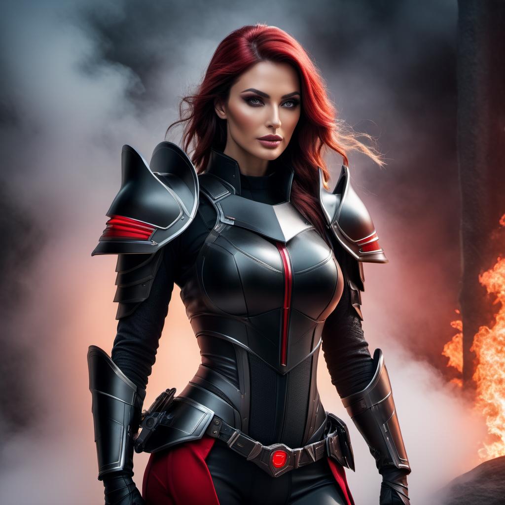   hdr photo of science fiction woman with red scales in black armor. . high dynamic range, vivid, rich details, clear shadows and highlights, realistic, intense, enhanced contrast, highly detailed, oil painting hyperrealistic, full body, detailed clothing, highly detailed, cinematic lighting, stunningly beautiful, intricate, sharp focus, f/1. 8, 85mm, (centered image composition), (professionally color graded), ((bright soft diffused light)), volumetric fog, trending on instagram, trending on tumblr, hdr 4k, 8k hyperrealistic, full body, detailed clothing, highly detailed, cinematic lighting, stunningly beautiful, intricate, sharp focus, f/1. 8, 85mm, (centered image composition), (professionally color graded), ((bright soft diffused light)), volumetric fog, trending on instagram, trending on tumblr, HDR 4K, 8K