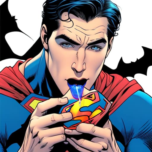  Superman eating Batman