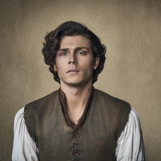 portrait+ style historical TV series actor queer brunette hunk dude face