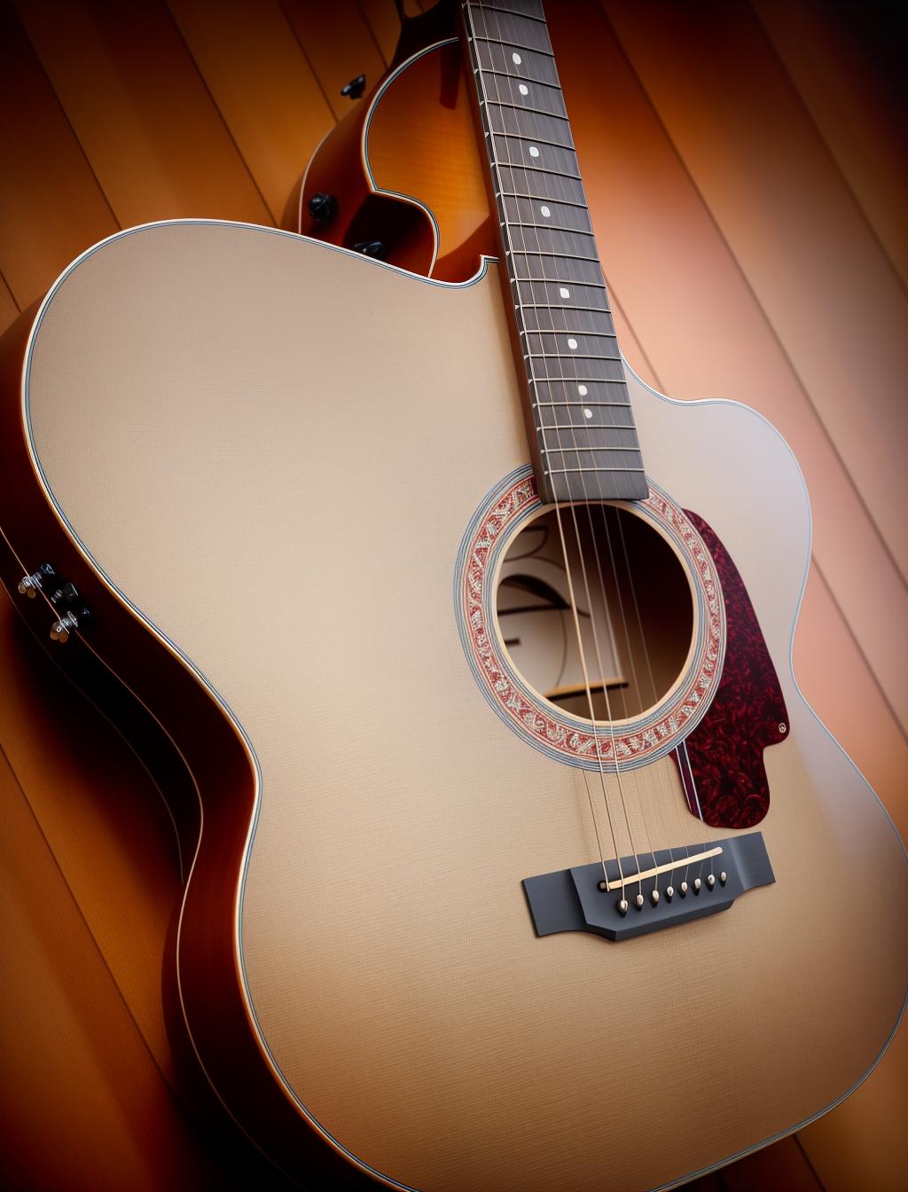  Guitar waiting to be played musical notes , (high detailed skin:1.2), 8k uhd, dslr, soft lighting, high quality, film grain, Fujifilm XT3 hyperrealistic, full body, detailed clothing, highly detailed, cinematic lighting, stunningly beautiful, intricate, sharp focus, f/1. 8, 85mm, (centered image composition), (professionally color graded), ((bright soft diffused light)), volumetric fog, trending on instagram, trending on tumblr, HDR 4K, 8K