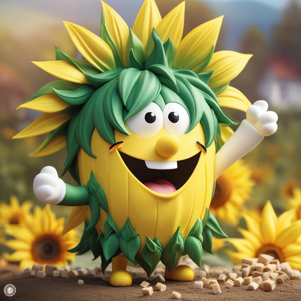  sunflower banana marshmallow character, award winning, professional, highly detailed, masterpiece