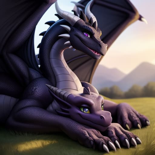  Ender Dragon, Feral Dragon, Cute, Lying down, open eyes, digital art, masterpiece, 4k, fine details,