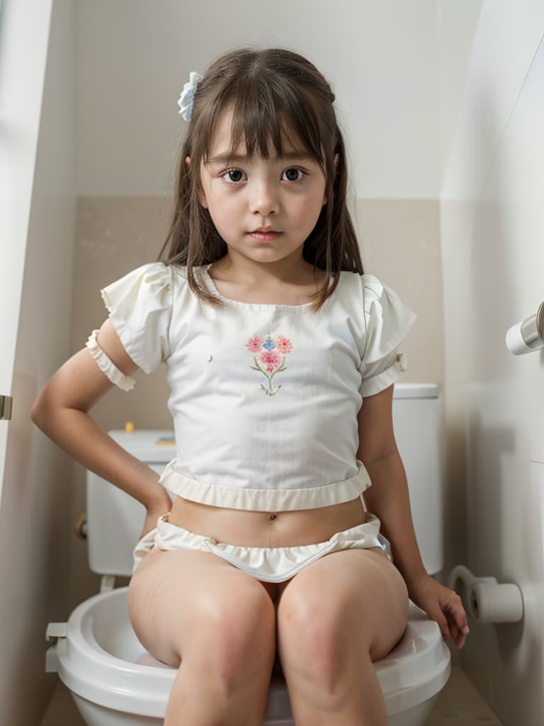  girl in poo, first grader, toilet, masterpiece, best quality,8k,ultra detailed,high resolution,an extremely delicate and beautiful,hyper detail