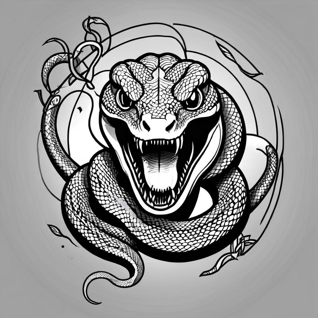  scull snake with name ortal inside , (tattoo sketch:1.25), drawing