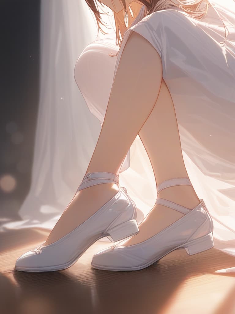  poant shoes, boys, white shirts, ballet shoes, showing the whole body, with legs, white ballet flat, masterpiece, best quality,8k,ultra detailed,high resolution,an extremely delicate and beautiful,hyper detail