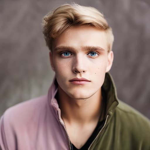 portrait+ style German LGBT queer twink blonde hunk dude face