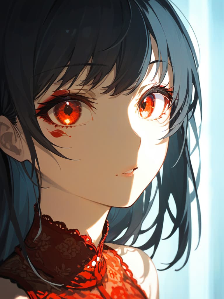  ((black hair,beautiful ,red eyes,red mesh,red mesh on bangs,long hair,hair pulled back,beautiful,cool,red pionate background, on ,korean fashion,piercing,))、ultra detailed,best shadow,cute and beautiful face,(masterpiece:1.2),(best quality:1.2),detailed background,high contrast,(best illumination,an extremely delicate and beautiful),((cinematic light)),hyper detail,dramatic light,intricate details,8k,anime,very aesthetic