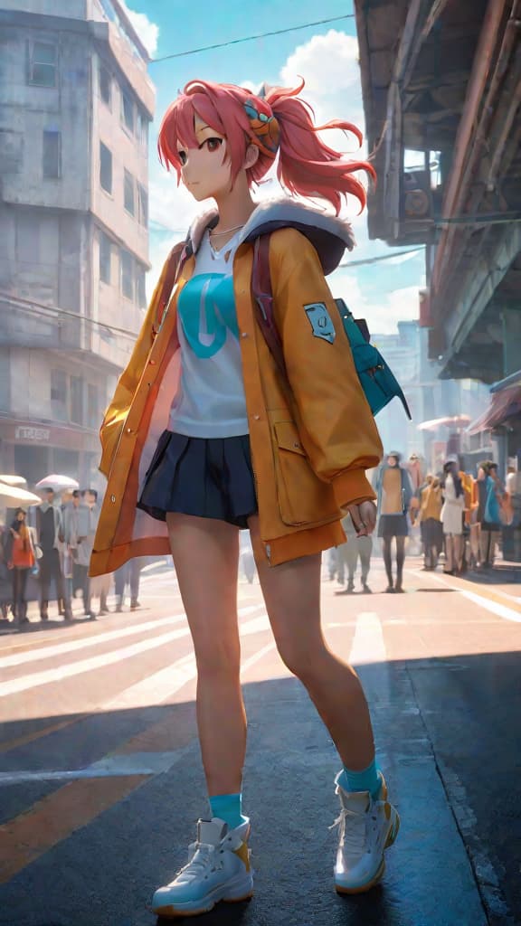  anime art of characters from 'flcl,' 'puella magi madoka magica,' 'anohana,' 'erased,' and 'death parade' in a single frame. hyperrealistic, full body, detailed clothing, highly detailed, cinematic lighting, stunningly beautiful, intricate, sharp focus, f/1. 8, 85mm, (centered image composition), (professionally color graded), ((bright soft diffused light)), volumetric fog, trending on instagram, trending on tumblr, HDR 4K, 8K