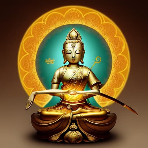  A picture of a glowing, kind and solemn bodhisattva sa