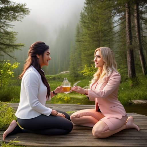  (Holistic Wellness Consultation in nature ), photorealistic, highly detailed, 4k, high quality hyperrealistic, full body, detailed clothing, highly detailed, cinematic lighting, stunningly beautiful, intricate, sharp focus, f/1. 8, 85mm, (centered image composition), (professionally color graded), ((bright soft diffused light)), volumetric fog, trending on instagram, trending on tumblr, HDR 4K, 8K