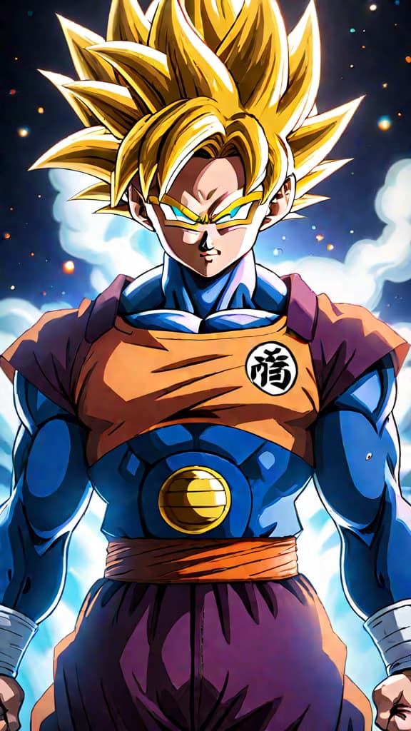  anime art: dragon ball z saiyans' divine connection through ultra instinct technique used by gods. hyperrealistic, full body, detailed clothing, highly detailed, cinematic lighting, stunningly beautiful, intricate, sharp focus, f/1. 8, 85mm, (centered image composition), (professionally color graded), ((bright soft diffused light)), volumetric fog, trending on instagram, trending on tumblr, HDR 4K, 8K