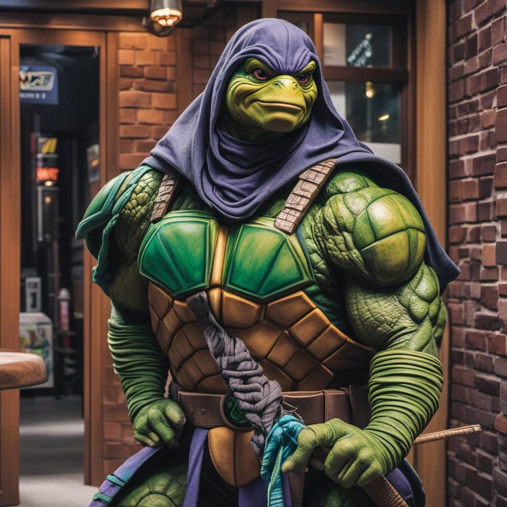  michael myer dressed as ninja turtle, profile image style