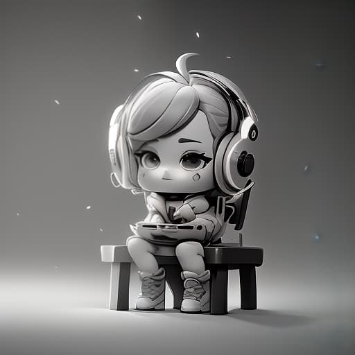  A girl with a short hairstyle plays computer games in headphones., Sketch, Manga Sketch, Pencil drawing, Black and White, Manga, Manga style, Low detail, Line art, vector art, Monochromatic, by katsuhiro otomo and masamune shirow and studio ghilibi and yukito kishiro hyperrealistic, full body, detailed clothing, highly detailed, cinematic lighting, stunningly beautiful, intricate, sharp focus, f/1. 8, 85mm, (centered image composition), (professionally color graded), ((bright soft diffused light)), volumetric fog, trending on instagram, trending on tumblr, HDR 4K, 8K