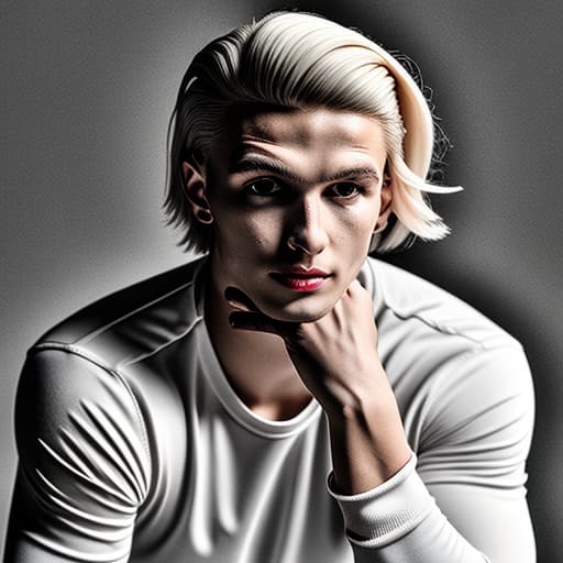 portrait+ style Russian LGBT queer dancer blonde hunk dude face