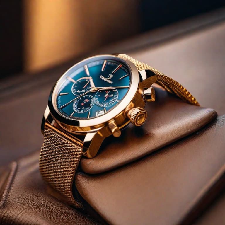  luxury watch metal straps hyperrealistic, full body, detailed clothing, highly detailed, cinematic lighting, stunningly beautiful, intricate, sharp focus, f/1. 8, 85mm, (centered image composition), (professionally color graded), ((bright soft diffused light)), volumetric fog, trending on instagram, trending on tumblr, HDR 4K, 8K