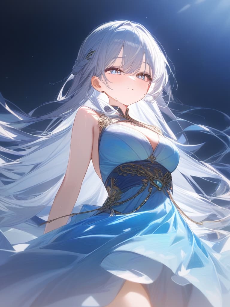  cute girl, water goddess, jewel, beautiful, all, long hair, masterpiece, best quality,8k,ultra detailed,high resolution,an extremely delicate and beautiful,hyper detail