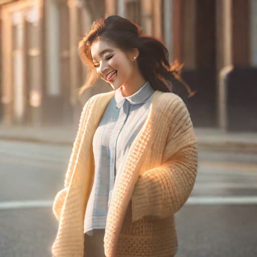  Cream-colored cardigan, BREAK, checkered frilly , smiling, flipping up , hyperrealistic, full body, detailed clothing, highly detailed, cinematic lighting, stunningly beautiful, intricate, sharp focus, f/1. 8, 85mm, (centered image composition), (professionally color graded), ((bright soft diffused light)), volumetric fog, trending on instagram, trending on tumblr, HDR 4K, 8K