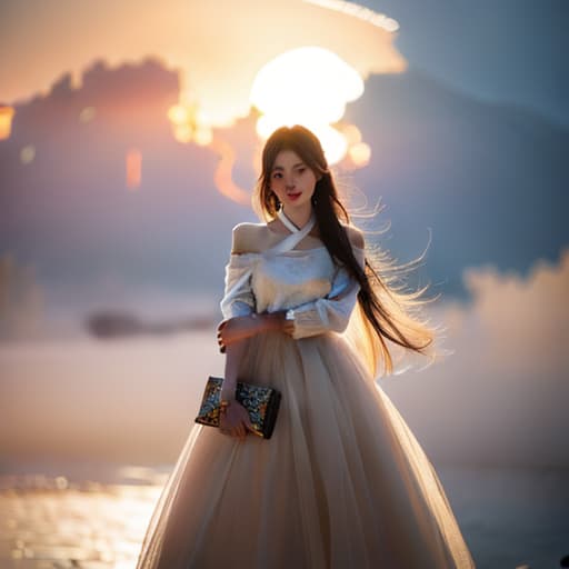  珍珠 項鍊 約銀 hyperrealistic, full body, detailed clothing, highly detailed, cinematic lighting, stunningly beautiful, intricate, sharp focus, f/1. 8, 85mm, (centered image composition), (professionally color graded), ((bright soft diffused light)), volumetric fog, trending on instagram, trending on tumblr, HDR 4K, 8K