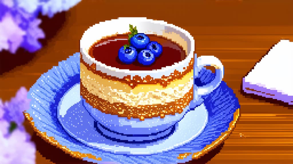  watercolor, drawing, photorealism, realistic, blueberry cheesecake, beautiful cup of tea, pixelated, high detail, lots of details, delicate, realistic, high quality, artwork, glitter, hyperdetailed, professional, filigree, mystical, misty haze, hyperrealism, professional intricate details, transparent, delicate pastel colors, backlit ar 16:9 {prompt}, maximum details