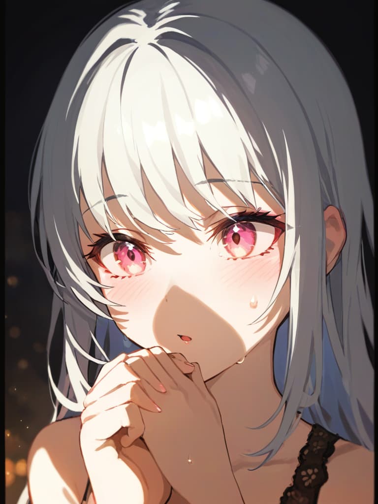  ((white hair,pink eyes,blushing and sweating,confession,confession scene,girl confessing,love,holding hands,shy,uniform,girly,pure,straight hair))、ultra detailed,best shadow,cute and beautiful face,(masterpiece:1.2),(best quality:1.2),detailed background,high contrast,(best illumination,an extremely delicate and beautiful),((cinematic light)),hyper detail,dramatic light,intricate details,8k,anime,very aesthetic