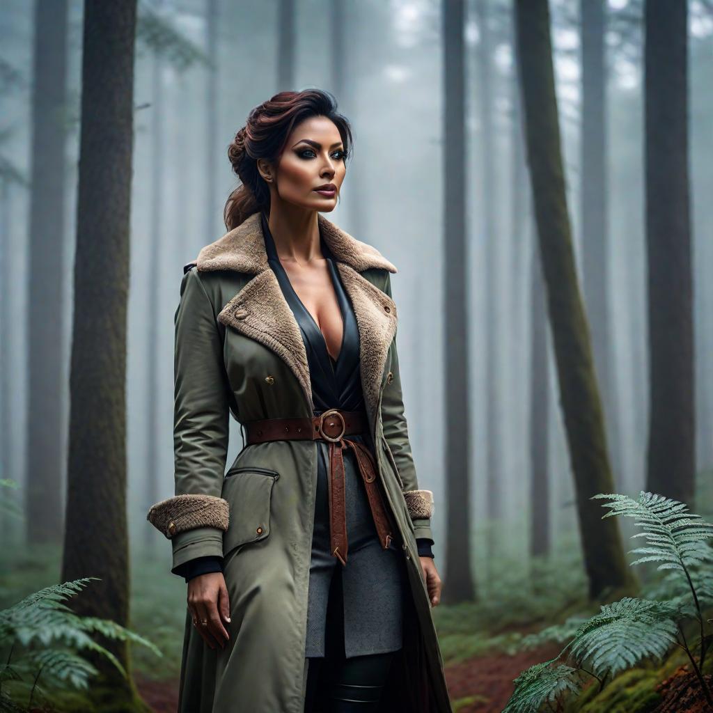  a foggy morning in the forest hyperrealistic, full body, detailed clothing, highly detailed, cinematic lighting, stunningly beautiful, intricate, sharp focus, f/1. 8, 85mm, (centered image composition), (professionally color graded), ((bright soft diffused light)), volumetric fog, trending on instagram, trending on tumblr, HDR 4K, 8K