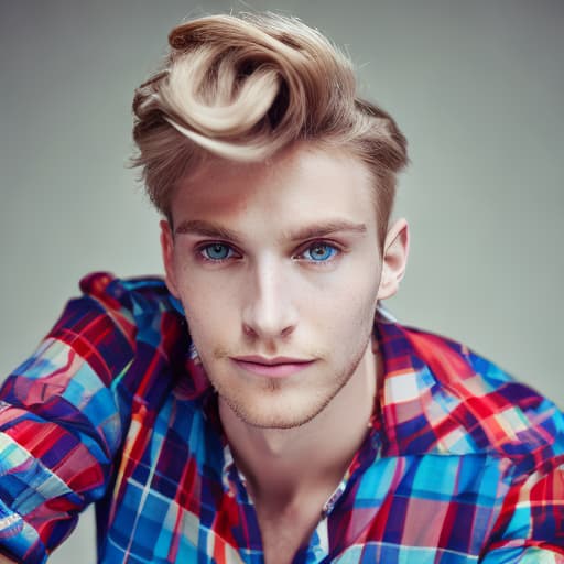 portrait+ style German LGBT queer twink blonde hunk dude face