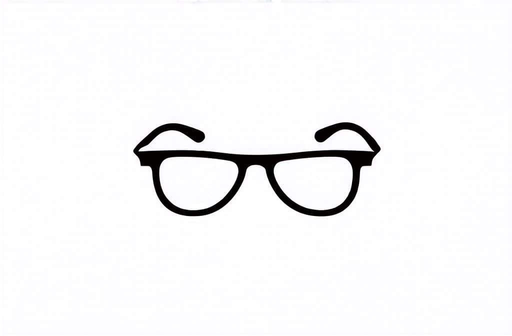  contour, very simple image in one unbroken black ink line, single line of sunglasses, icon isolated on white background ar 3:2 using a single continuous black line ink brushon white background, drawing should be created without lifting the pen, recognizable features of sunglasses, icon isolated on white background ar 3:2 in one unbroken line