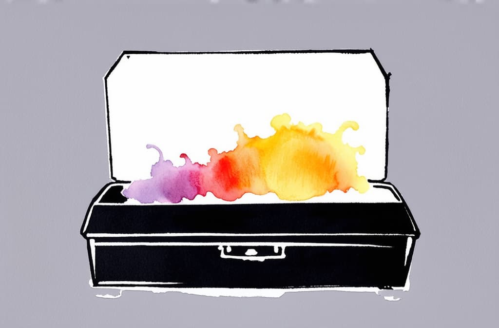  artwork hand drawn watercolor halloween coffin isolated on white background ar 3:2, watercolor techniques, featuring fluid colors, subtle gradients, transparency associated with watercolor art