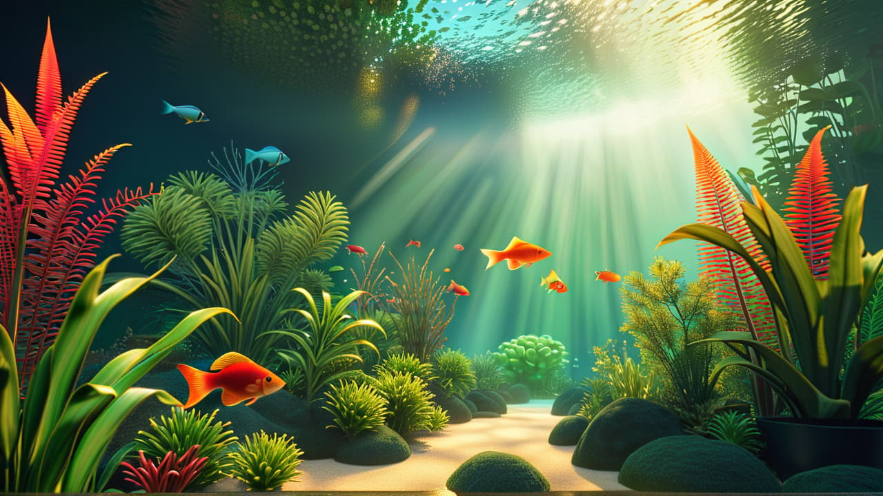  a vibrant aquarium scene showcasing a diverse array of colorful fish swimming among lush aquatic plants, with a dedicated fishkeeper gently observing, surrounded by sparkling water and intricate tank decorations. hyperrealistic, full body, detailed clothing, highly detailed, cinematic lighting, stunningly beautiful, intricate, sharp focus, f/1. 8, 85mm, (centered image composition), (professionally color graded), ((bright soft diffused light)), volumetric fog, trending on instagram, trending on tumblr, HDR 4K, 8K