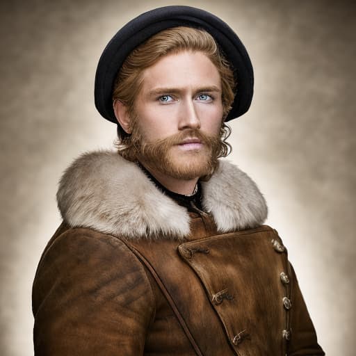 portrait+ style historical TV series actor queer blonde hunk dude face