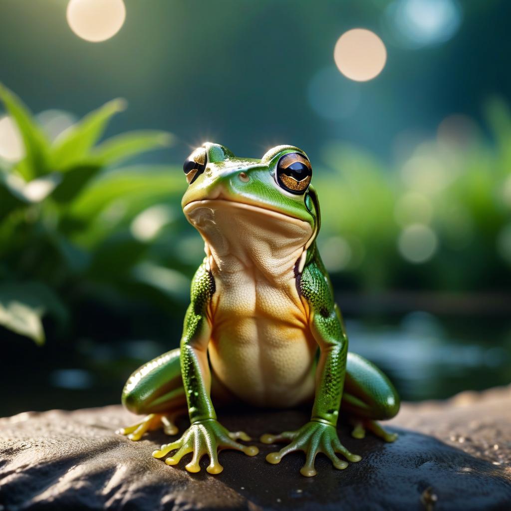  cinematic photo wensday as a frog . 35mm photograph, film, bokeh, professional, 4k, highly detailed, civitai